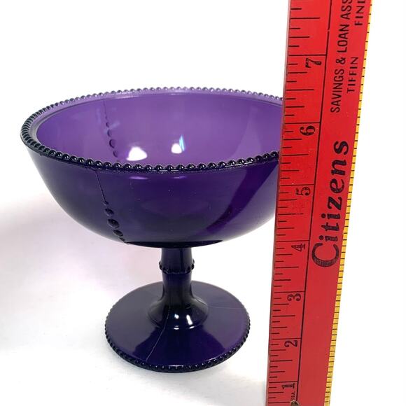 Antique Amethyst Purple Compote Pedestal Serving Dish - Picture 9 of 11